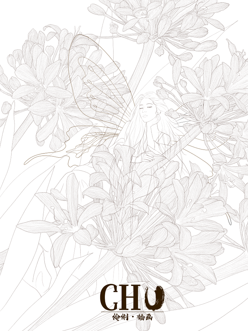 花间羽梦之百子莲（图ZNDA5MzA4NTA0） - 艺术插画 - 站酷设计师伶俐插画原创素材 - 站酷ZCOOL