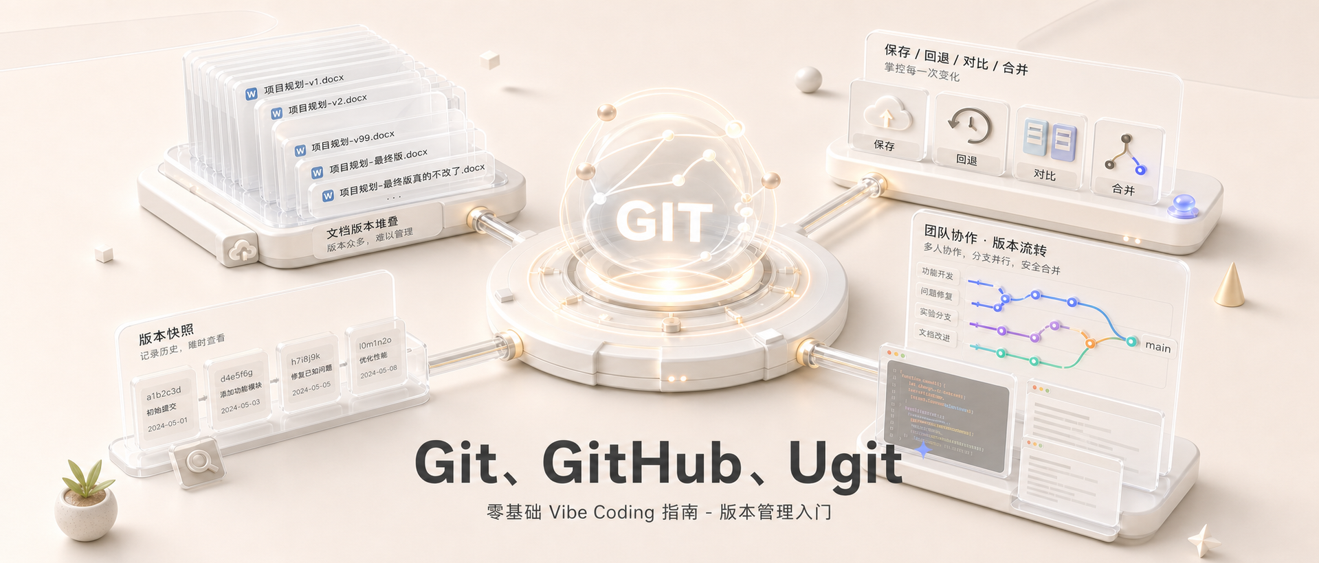 版本管理 Git、Github、UGit — 写给设计师的 Vibe Coding 零基础指南系列(图ZMTU3MTQ1NzI=) - 教程 - 站酷设计师Rico的设计漫想原创素材 - 站酷ZCOOL