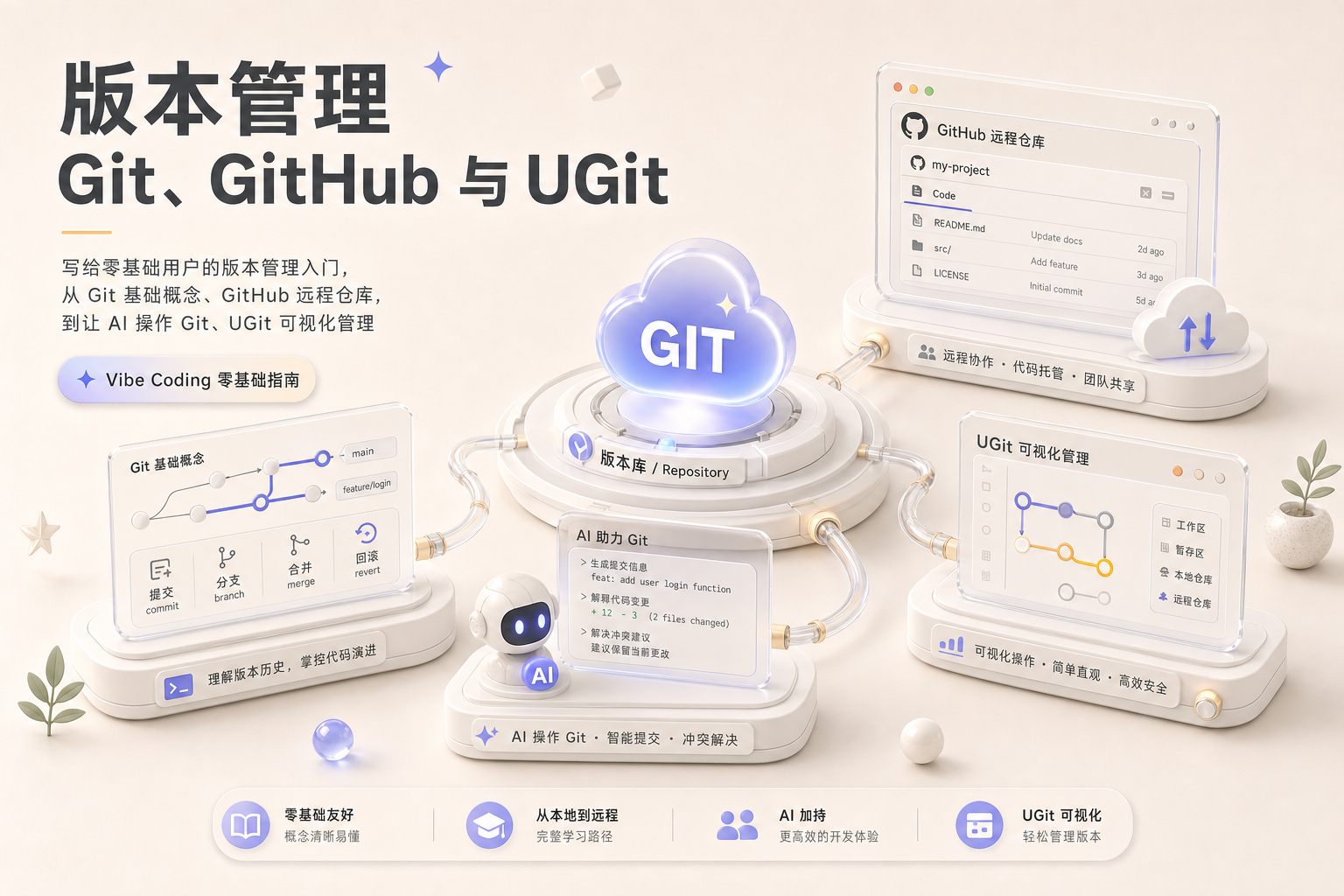 版本管理 Git、Github、UGit — 写给设计师的 Vibe Coding 零基础指南系列(图ZMTU3MTQ1ODA=) - 教程 - 站酷设计师Rico的设计漫想原创素材 - 站酷ZCOOL