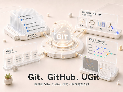 版本管理 Git、Github、UGit — 写给设计师的 Vibe Coding 零基础指南系列