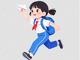 开学季开学返校学生新同学校园插画免抠素材png-设图网