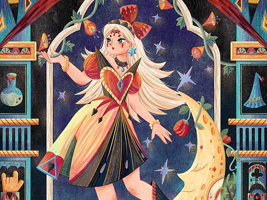 粗肌理画风插画作品