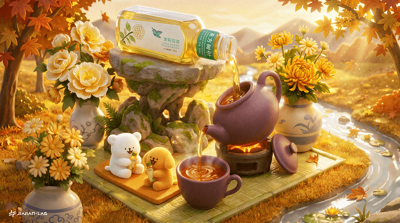 小狗的四季下午茶 AIGC Practice（图ZNDA5MzgzNjM2） - AI作品 - 站酷设计师JIAJIAN_STUDIO原创素材 - 站酷ZCOOL