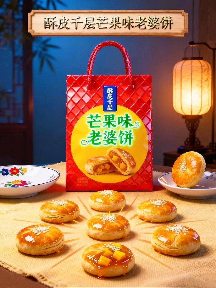 AIGC设计创意酥皮千层老婆饼包装设计海报提示词既梦AI(图ZNDA5NDM1MjUy) - 包装 - 站酷设计师风中的玫瑰耶原创素材 - 站酷ZCOOL