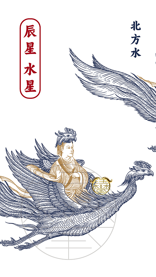 金木水火土五星版画/原创国风插画(图ZNDA5NDQ0OTI4) - 艺术插画 - 站酷设计师鲲鹏设计插画汪攀原创素材 - 站酷ZCOOL