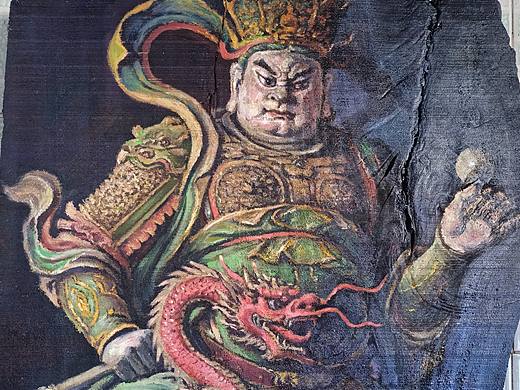 破木板上画天王