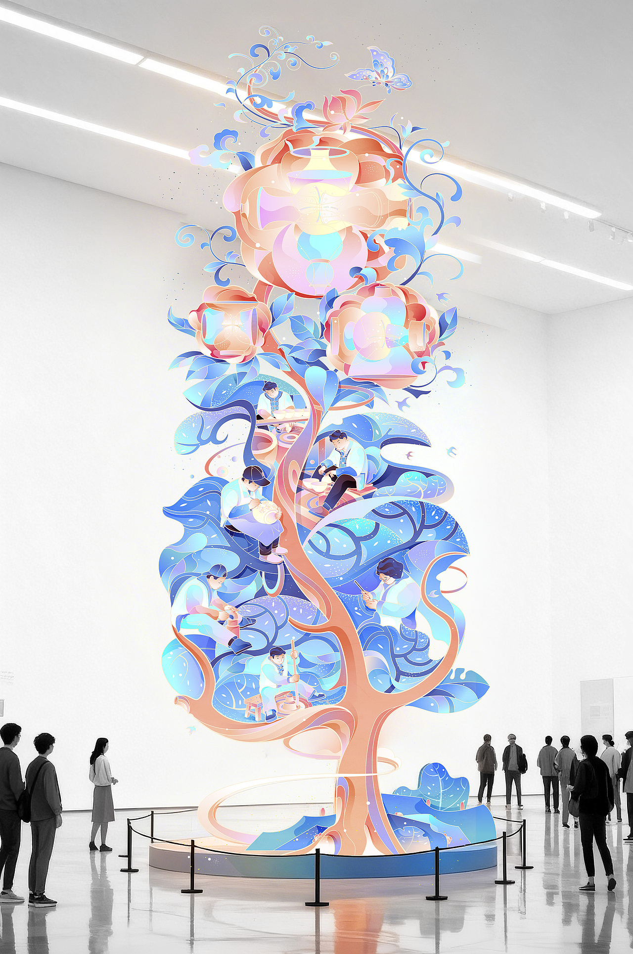 获奖插画｜《瓷木共生》（图ZNDA5NDk4NjQw） - 商业插画 - 站酷设计师插画师吆西西原创素材 - 站酷ZCOOL
