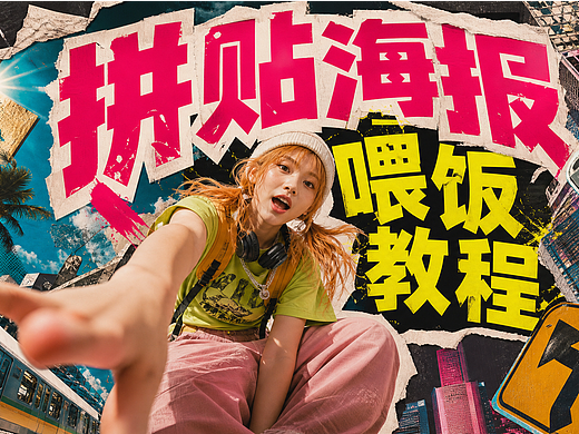 Y2K拼贴海报 喂饭教程