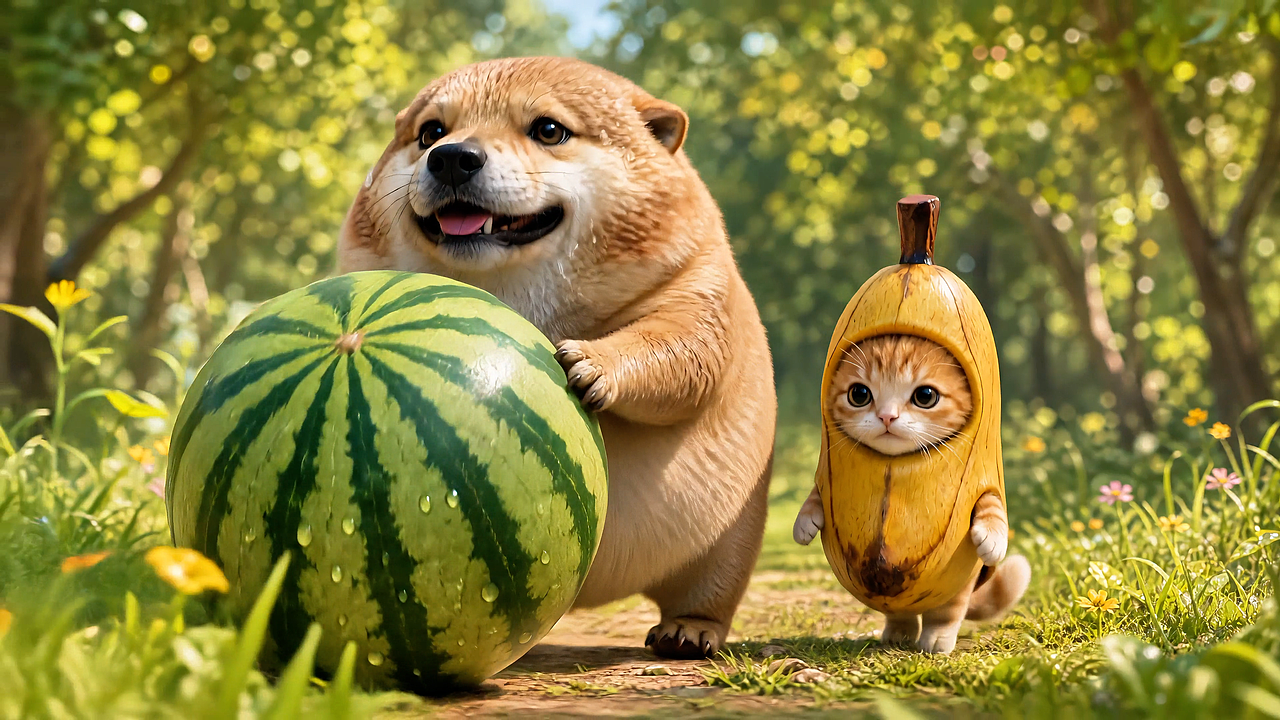 刀盾你不要再欺负香蕉猫啦(2)（图ZNDA5NTEwODky） - 动画片 - 站酷设计师魔瞳AIGC原创素材 - 站酷ZCOOL
