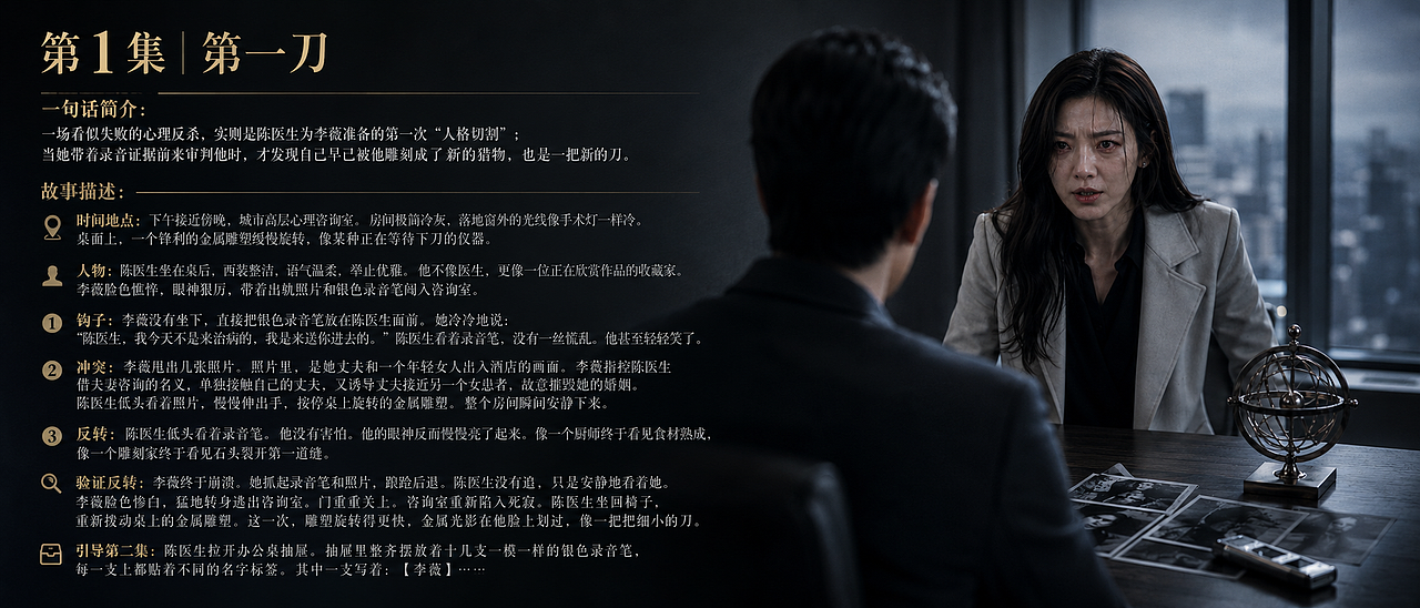 AIGC心理悬疑真人短剧《雕心·第一刀》(图ZNDA5NTE1MjIw) - AI作品 - 站酷设计师m0NESYy原创素材 - 站酷ZCOOL