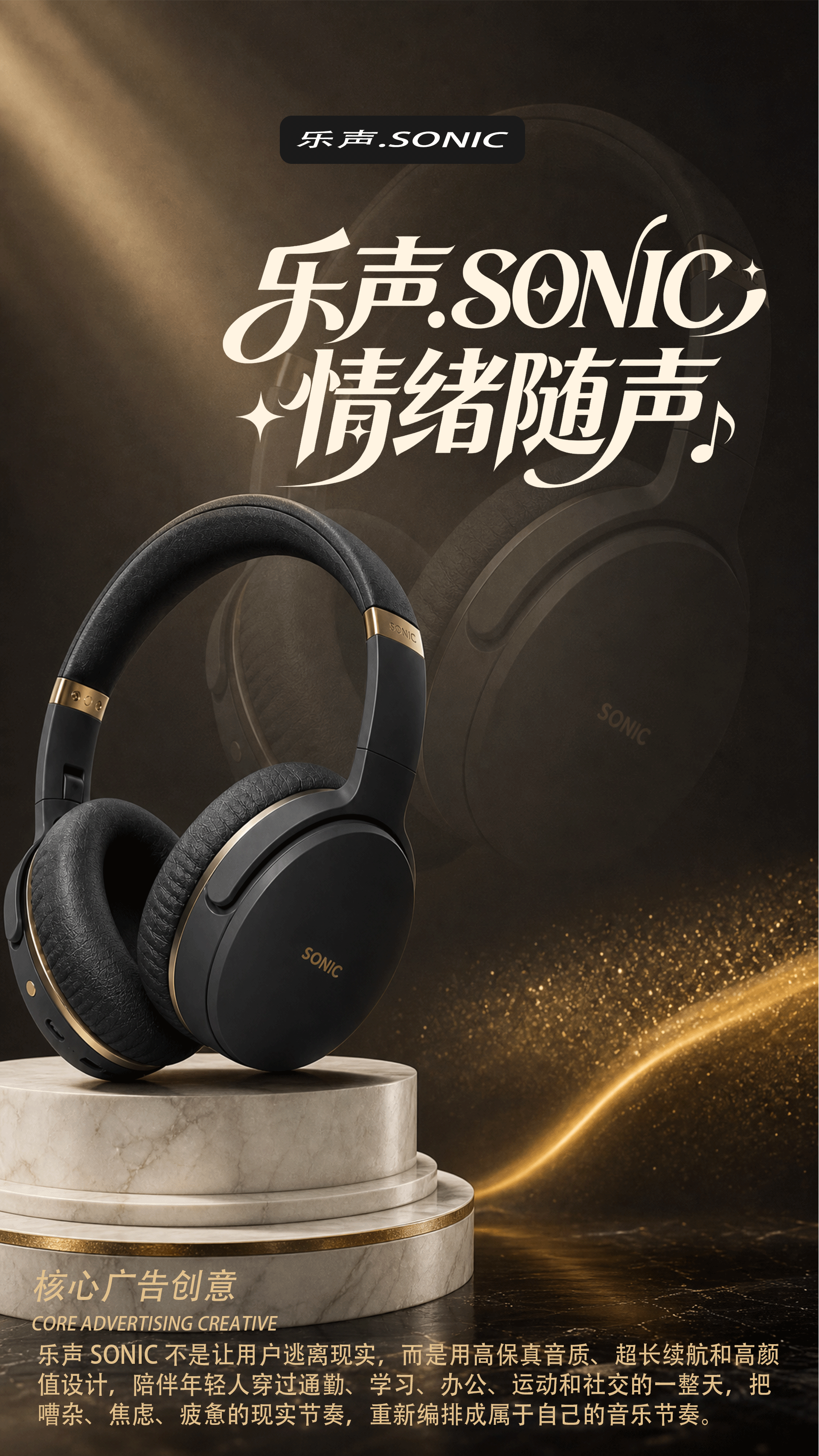 【乐声】SONIC耳机TVC广告片（图ZNDA5NTE3MjMy） - AI作品 - 站酷设计师圆桃桃满满原创素材 - 站酷ZCOOL