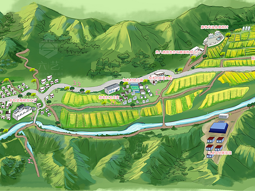 加木村手绘地图导览插画