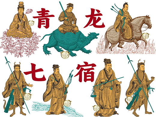 东方青龙七宿/国风插画