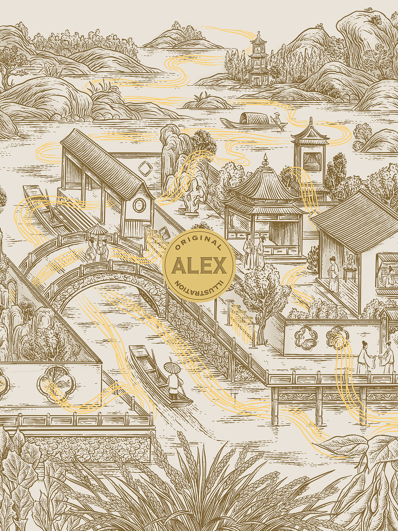 姑苏一角（图ZNDA5NTM2MTcy） - 商业插画 - 站酷设计师花椒的Alex原创素材 - 站酷ZCOOL