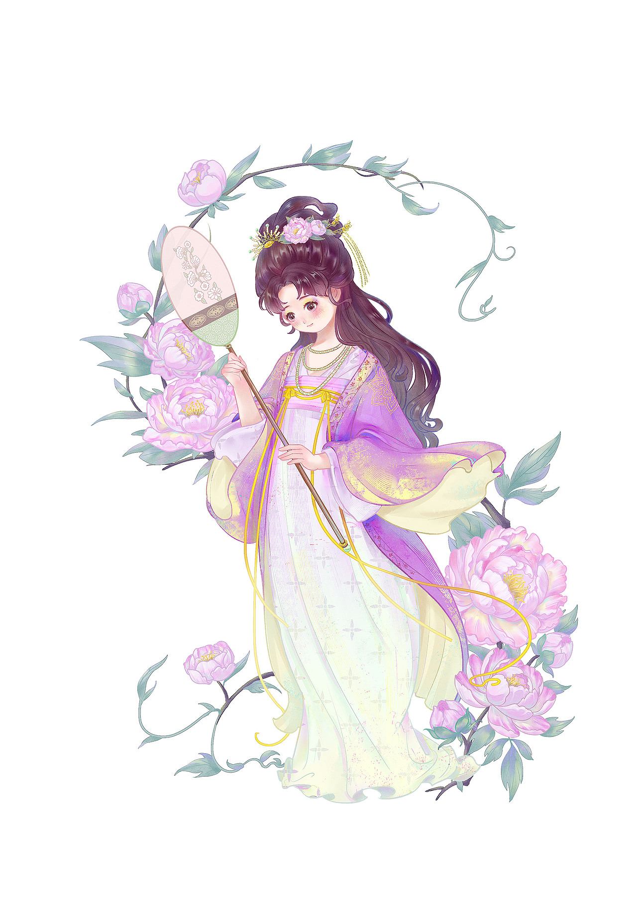 古风少女（图ZNDA5NTYyOTI4） - 商业插画 - 站酷设计师煎饼vv原创素材 - 站酷ZCOOL