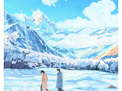 雪山下