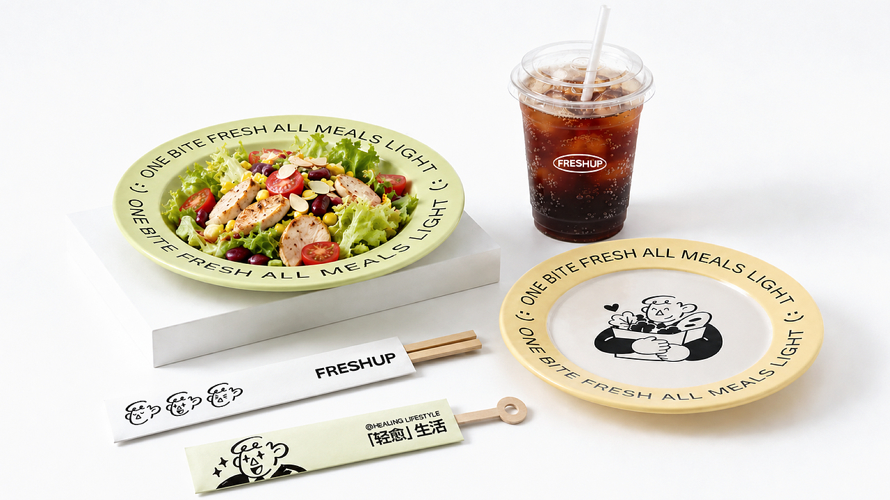 FRESHUP鲜渡丨轻食品牌设计（图ZNDA5NjMxNzY0） - 品牌 - 站酷设计师酒让原创素材 - 站酷ZCOOL