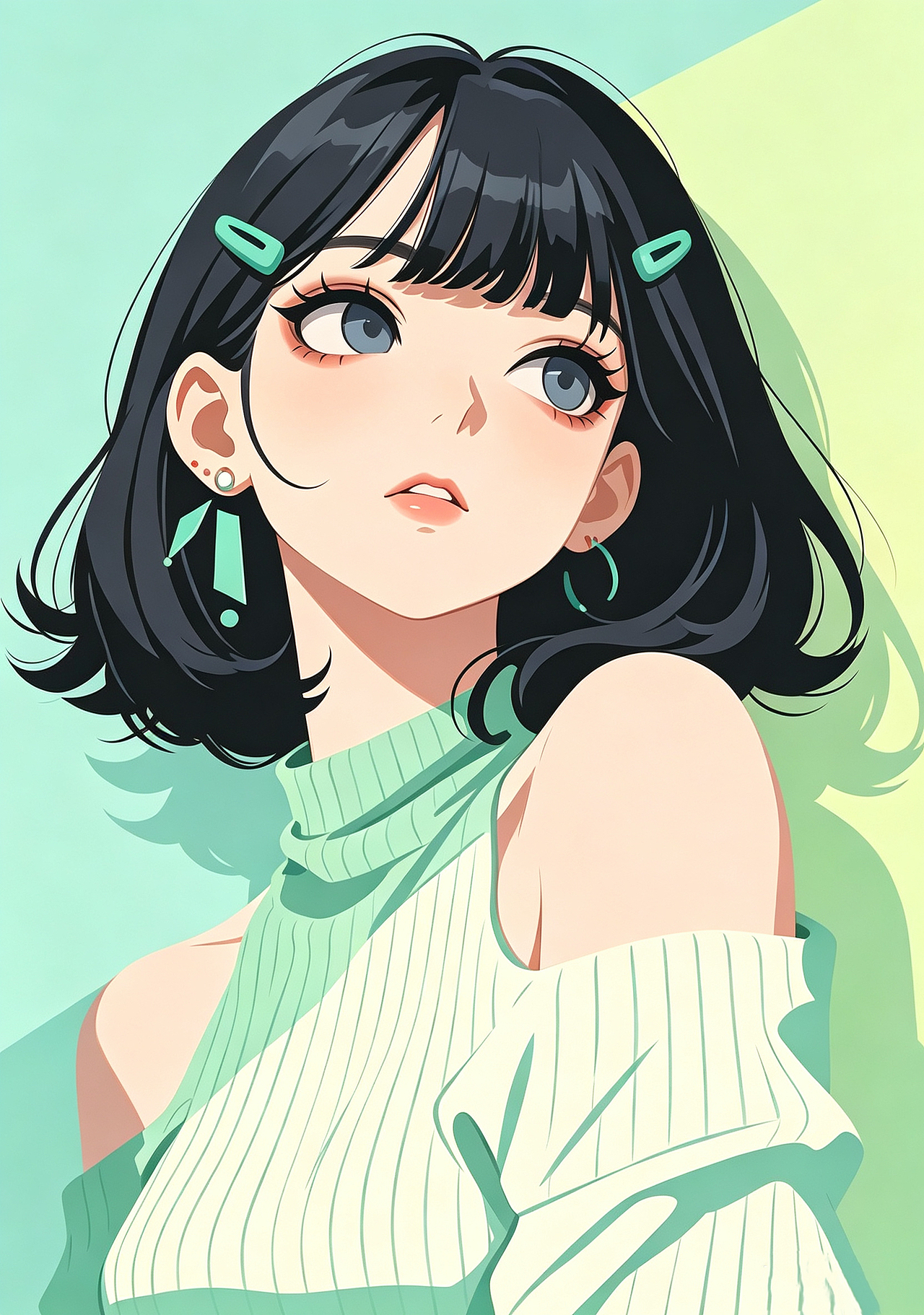 复古平涂·少女色彩肖像集（图ZNDA5NjM1NjIw） - 其他动漫 - 站酷设计师木桁桁原创素材 - 站酷ZCOOL