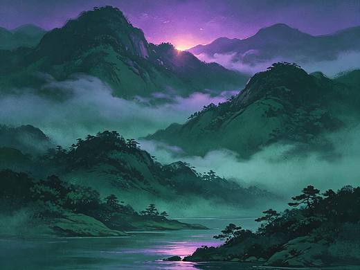 IP「梦境山水支线·贰」幻境美学冷暖撞色视觉体系