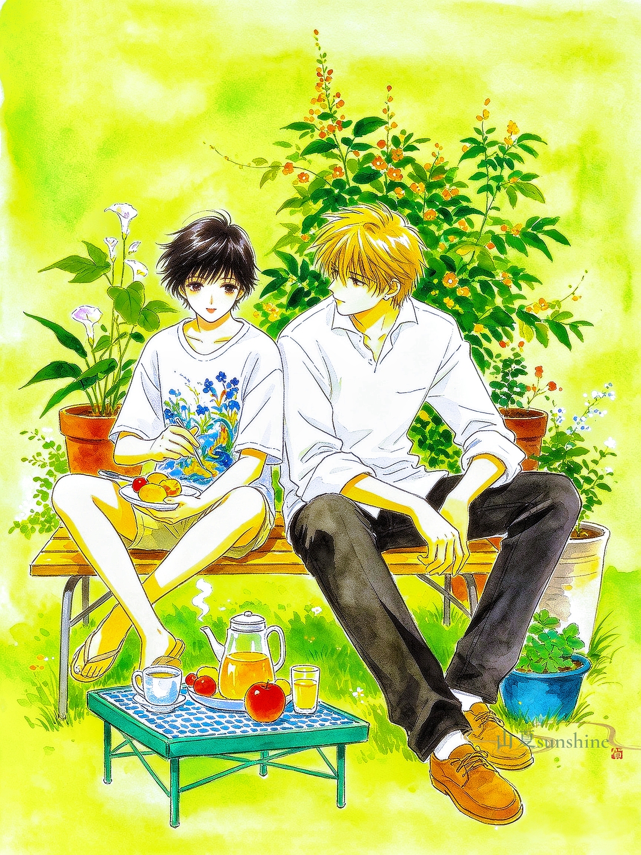 夏日物语｜恋恋日常（图ZNDA5NjQ5MjI0） - 艺术插画 - 站酷设计师山夏SUNSHINE原创素材 - 站酷ZCOOL