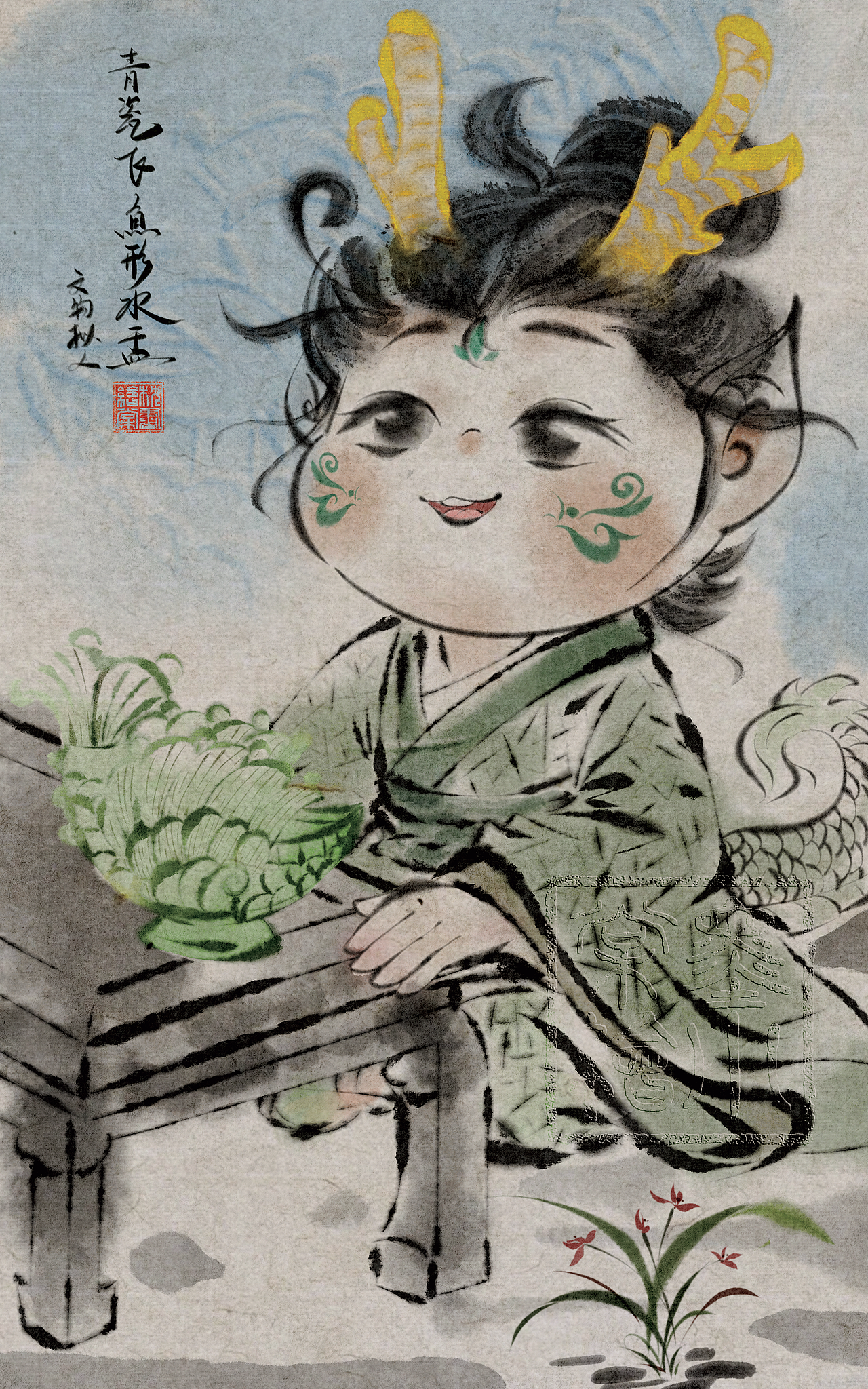 水墨文物拟人小合集（图ZNDA5NjYwMTQ4） - 儿童插画 - 站酷设计师炎云望舒原创素材 - 站酷ZCOOL