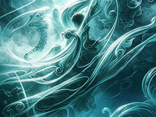 知予华裳｜沧澜秘境·概念插画：古台听潮