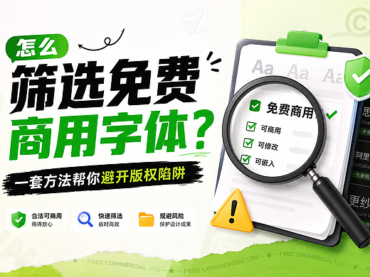 怎么筛选免费商用字体？一套方法帮你避开版权陷阱