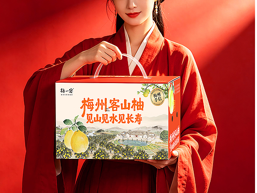 包装设计案例｜梅州客山柚&见山见水见长寿