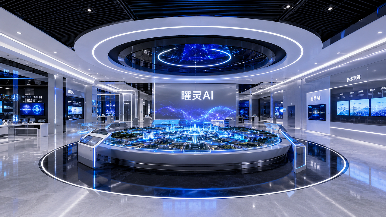 一句话生成企业科技展厅方案?（图ZNDA5NjgzNTgw） - 展陈设计 - 站酷设计师古月AI设计原创素材 - 站酷ZCOOL