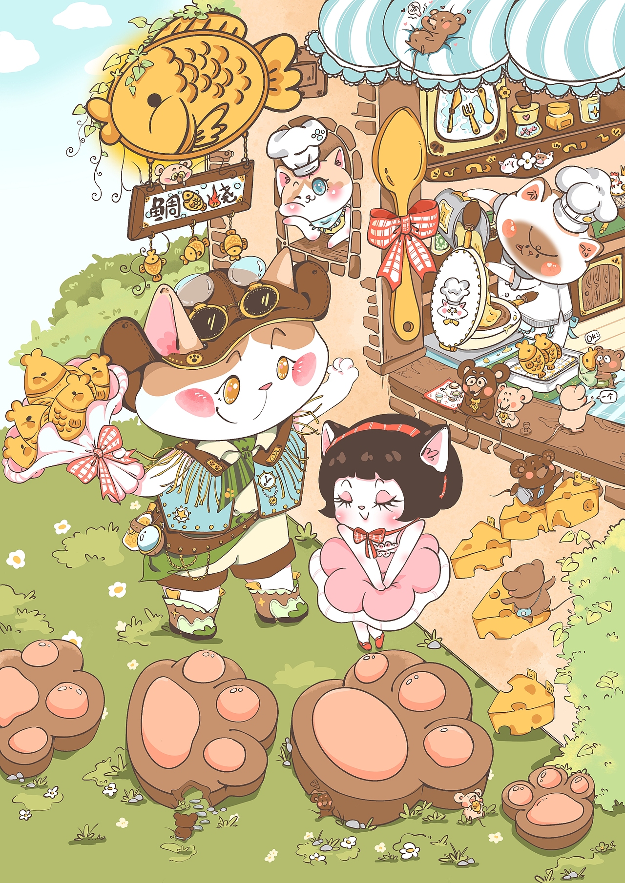 🤎暹罗大厨的鲷鱼烧绝对美味😋（图ZNDA5Njg1NjUy） - 艺术插画 - 站酷设计师幼橘儿原创素材 - 站酷ZCOOL