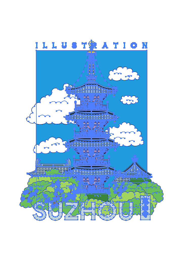 姑苏城外寒山寺（图ZNDA5NjkwOTcy） - 图案 - 站酷设计师奇怪yo原创素材 - 站酷ZCOOL