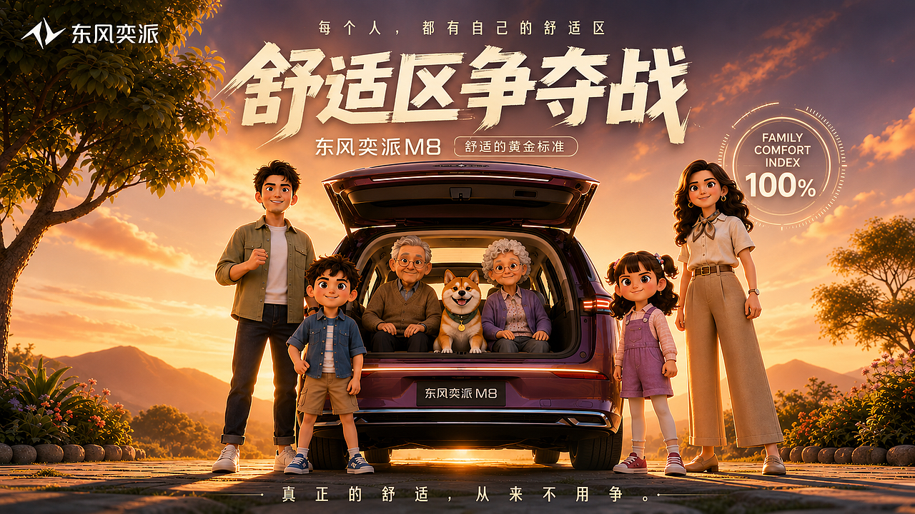 《舒适区争夺战》|东风奕派M8 AIGC家庭商业广告(图ZNDA5Njk0ODA0) - AI作品 - 站酷设计师子言sunshine原创素材 - 站酷ZCOOL