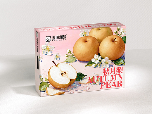 秋月梨包装盒、水果通用包装盒、唯美大气