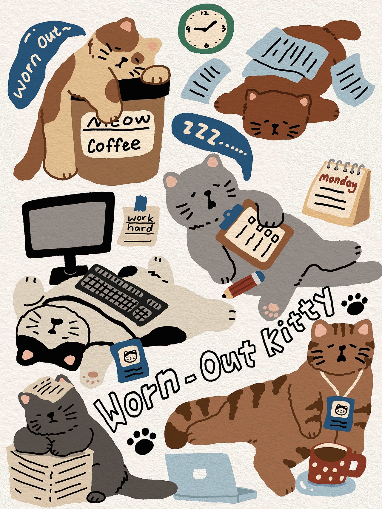 36-猫班日记-20260715（图ZNDA5NzE5MTA4） - 商业插画 - 站酷设计师小短腿kingbaby原创素材 - 站酷ZCOOL
