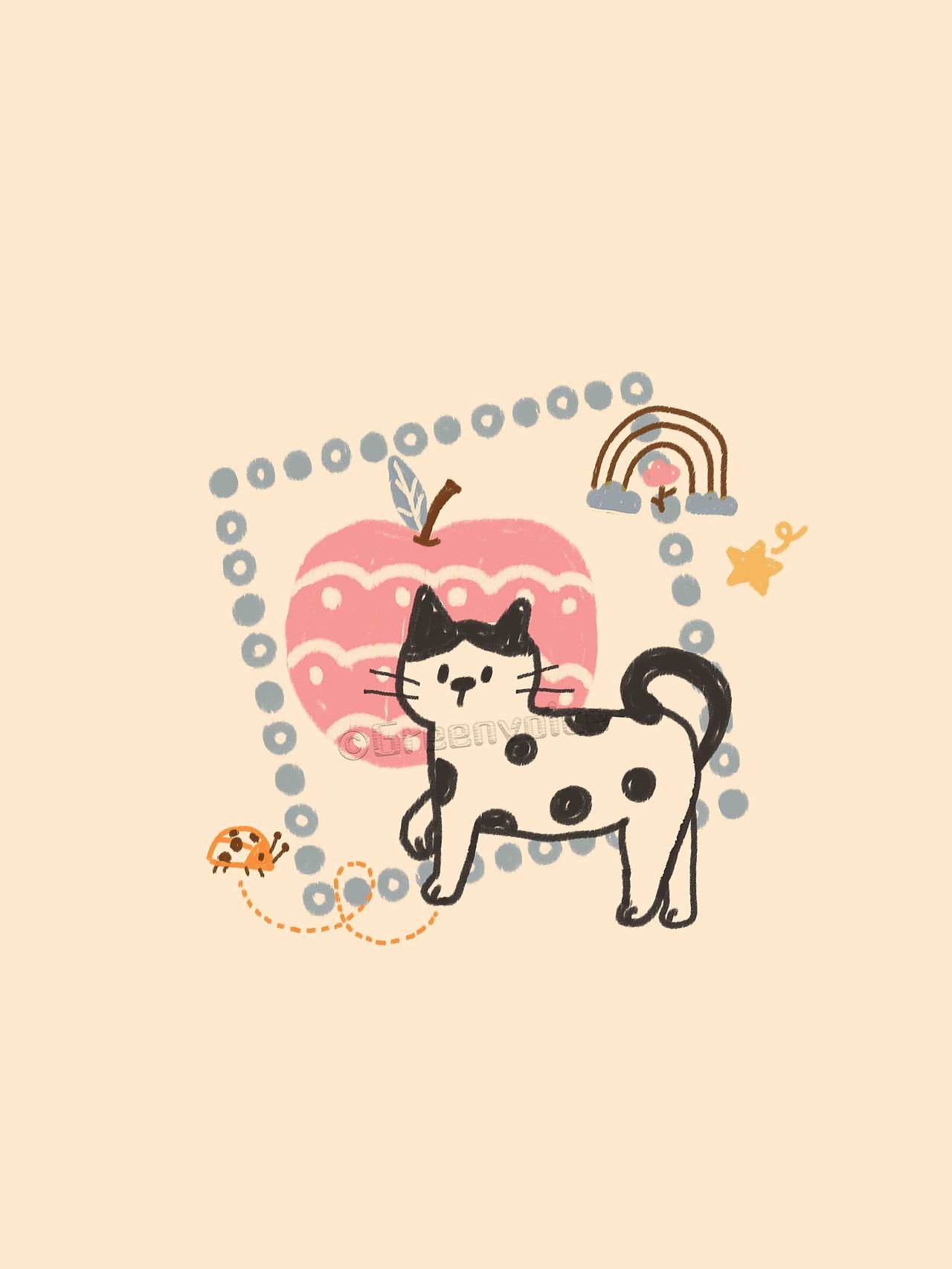 苹苹无奇小猫咪（图ZNDA5NzUwNTg0） - 商业插画 - 站酷设计师绿瓷叮叮原创素材 - 站酷ZCOOL