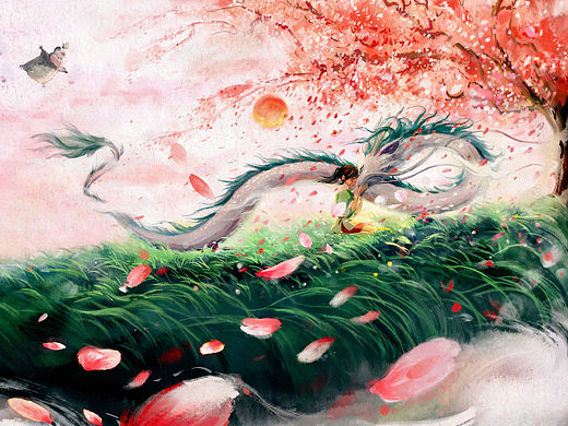 为宫崎骏动画《千与千寻》创作了插画 