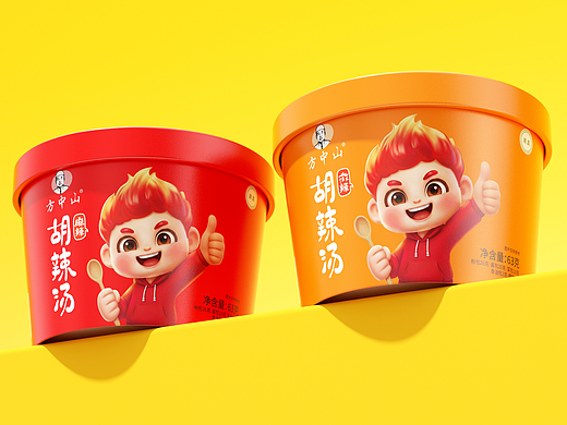 方中山水冲速食胡辣汤新品视觉设计