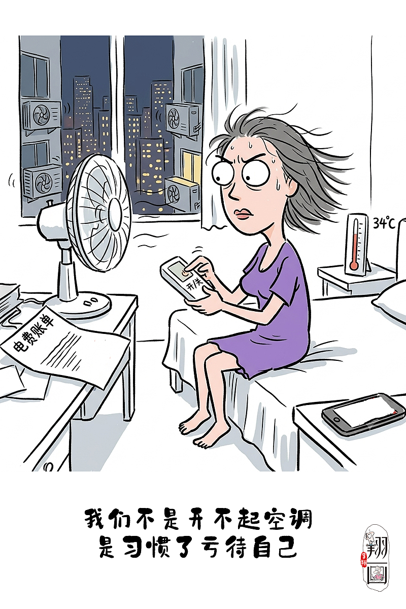 三伏天不敢开空调的人,到底在怕什么?(图ZNDA5NzY3MzEy) - 中/长篇漫画 - 站酷设计师huashuoshi原创素材 - 站酷ZCOOL