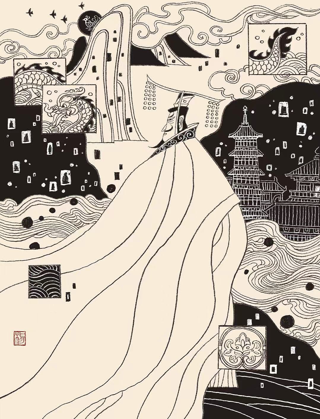 龙门石窟故事（图ZNDA5Nzc5NjQw） - 新锐潮流插画 - 站酷设计师洛阳的老杨原创素材 - 站酷ZCOOL