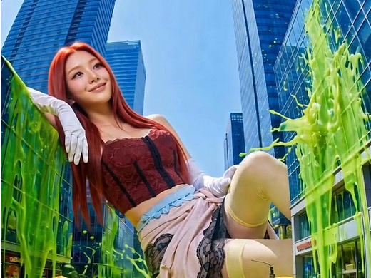 救命！巨型少女把城市泡进汽水里🍋