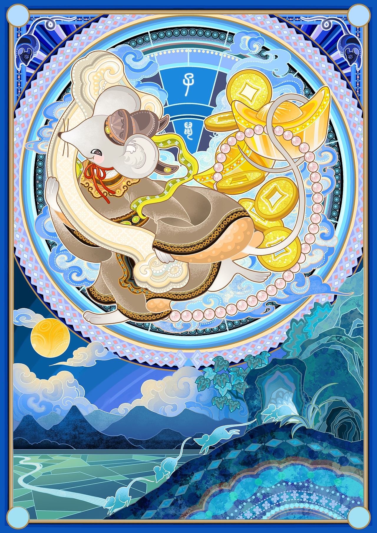 十二时辰生肖插画（图ZNDA5Nzk0NzU2） - 商业插画 - 站酷设计师胡桃水獭原创素材 - 站酷ZCOOL
