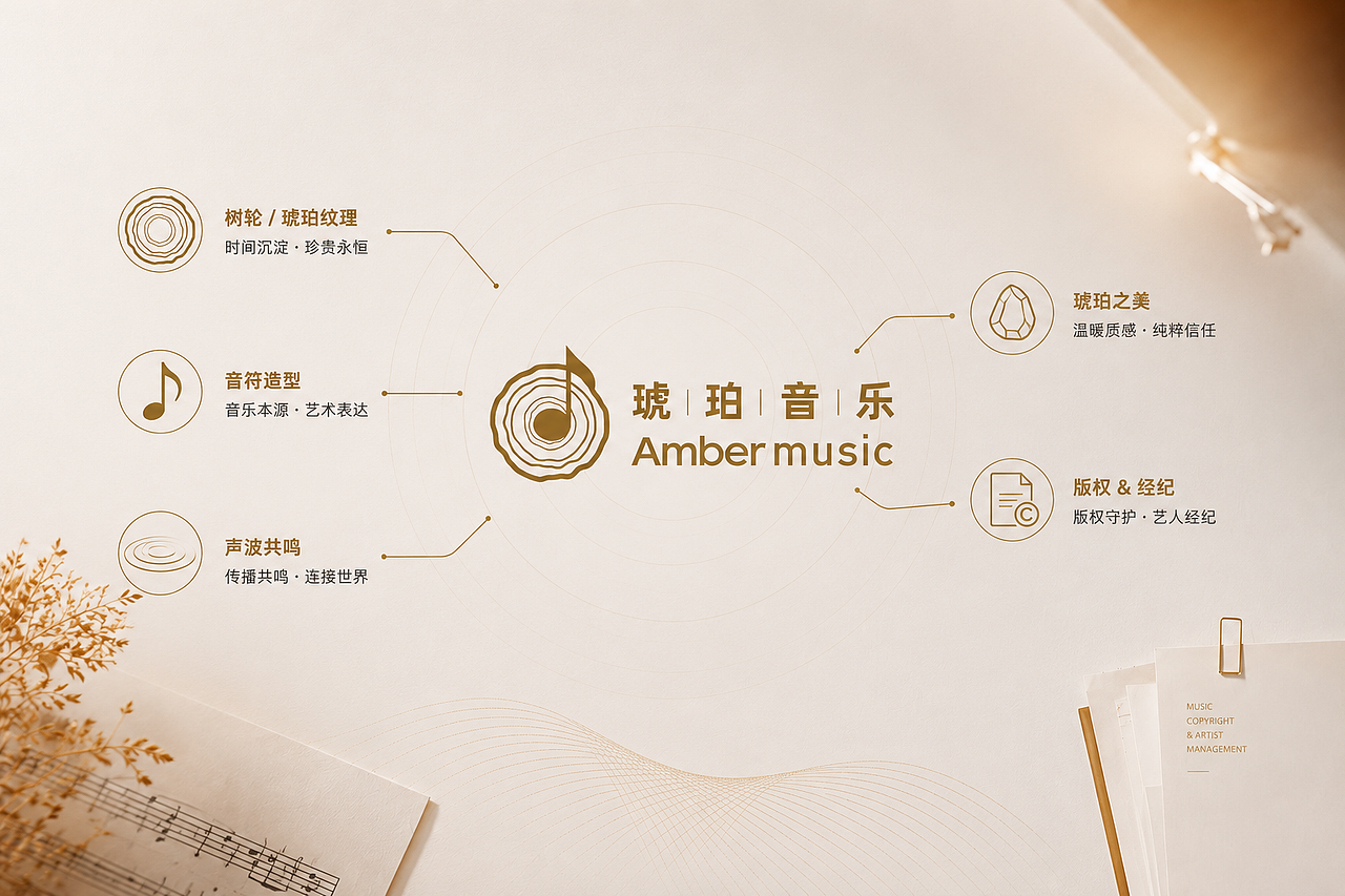琥珀音乐｜在时间沉淀中，听见艺术的回响（图ZNDA5ODQ5MzMy） - Logo - 站酷设计师狮动策划设计原创素材 - 站酷ZCOOL
