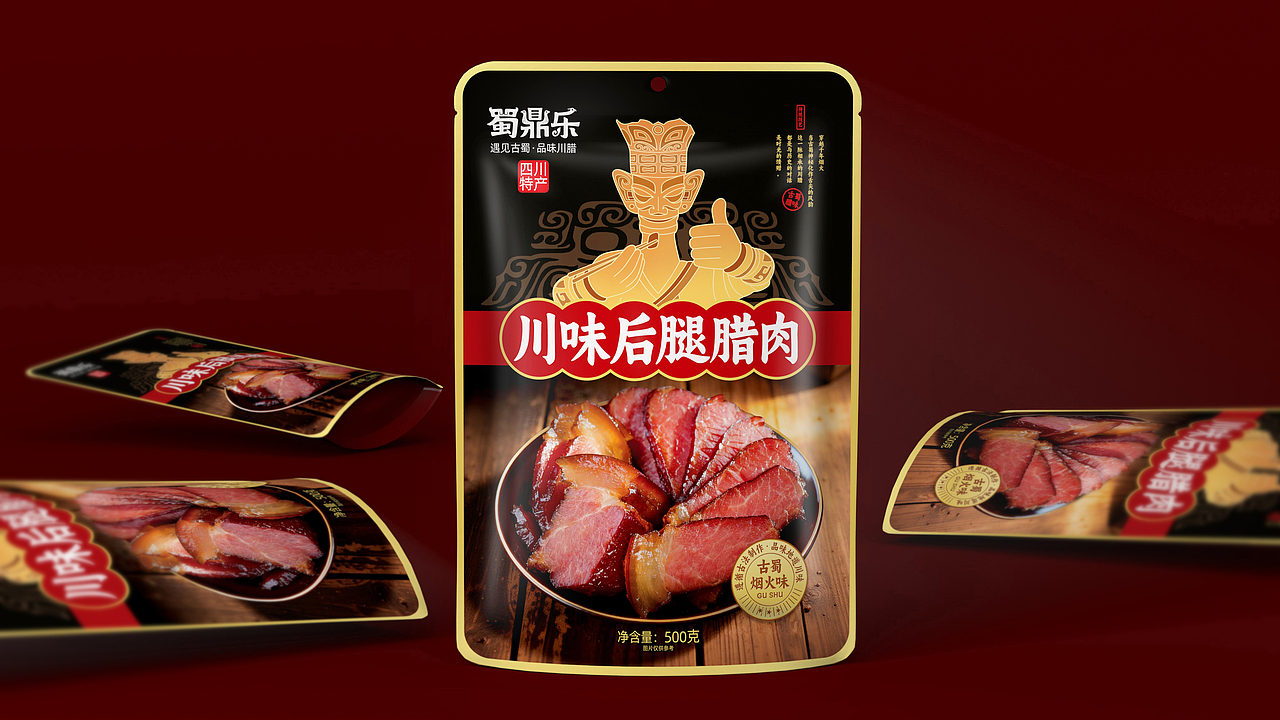 古蜀烟火味-腊肉香肠-板鸭椒麻鸡丨蜀鼎乐腌腊品牌全案（图ZNDA5ODU0ODQw） - 包装 - 站酷设计师火麒麟品牌包装原创素材 - 站酷ZCOOL