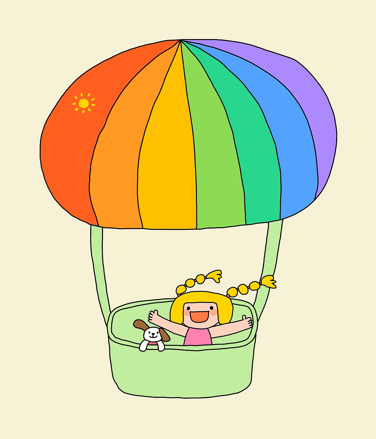我和我的小狗（图ZNDA5ODY1Mzgw） - 儿童插画 - 站酷设计师洛洛画画原创素材 - 站酷ZCOOL