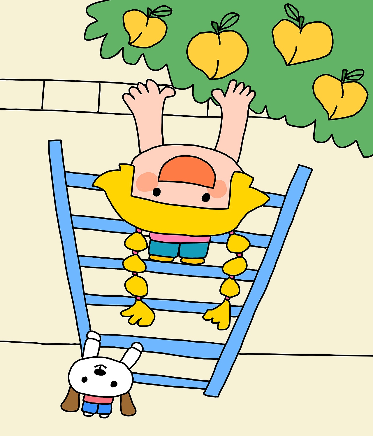我和我的小狗（图ZNDA5ODY1Mzk2） - 儿童插画 - 站酷设计师洛洛画画原创素材 - 站酷ZCOOL