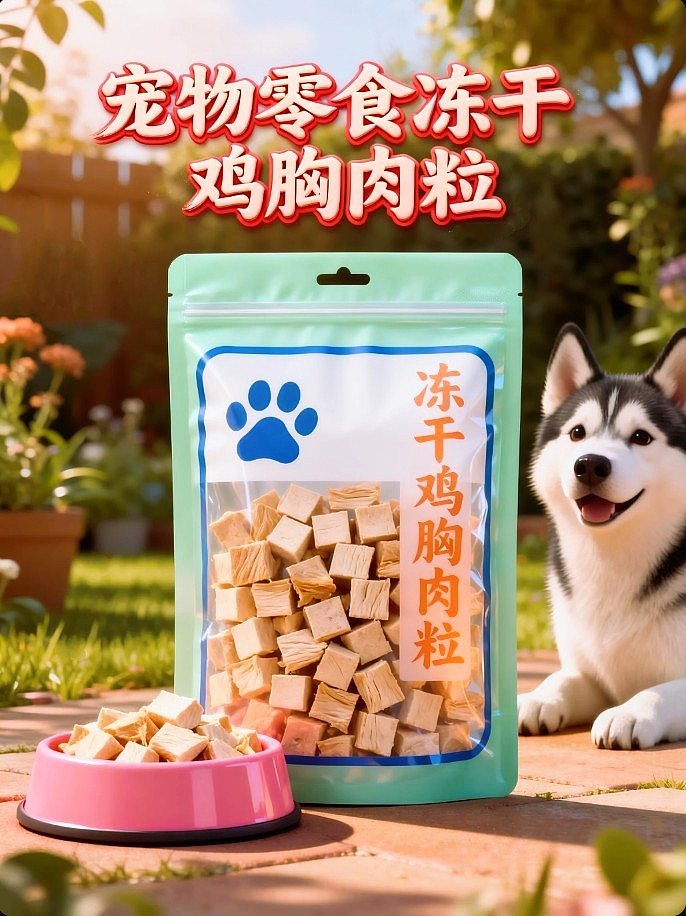 既梦AI设计宠物零食冻干鸡胸肉粒包装海报带提示词AIGC(图ZNDA5ODgwNzQw) - 包装 - 站酷设计师风中的玫瑰耶原创素材 - 站酷ZCOOL