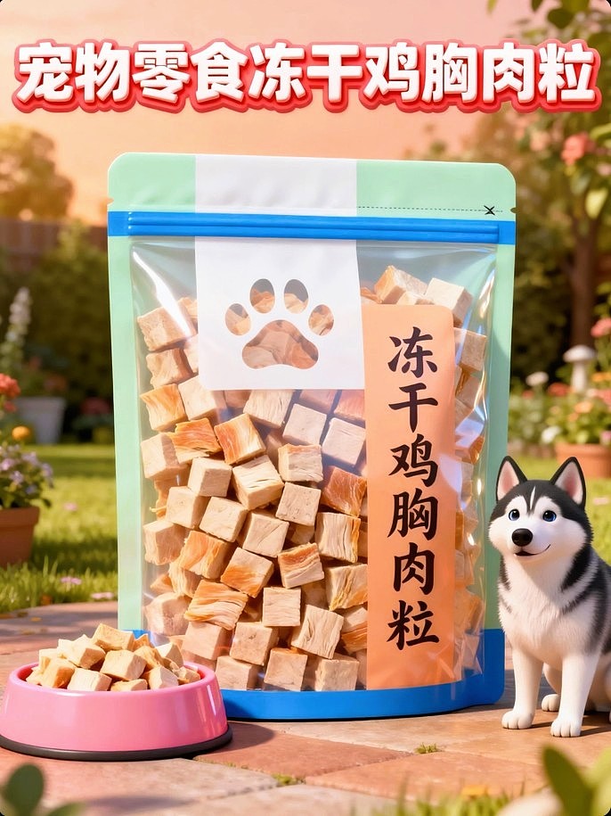 既梦AI设计宠物零食冻干鸡胸肉粒包装海报带提示词AIGC(图ZNDA5ODgwNzQ4) - 包装 - 站酷设计师风中的玫瑰耶原创素材 - 站酷ZCOOL