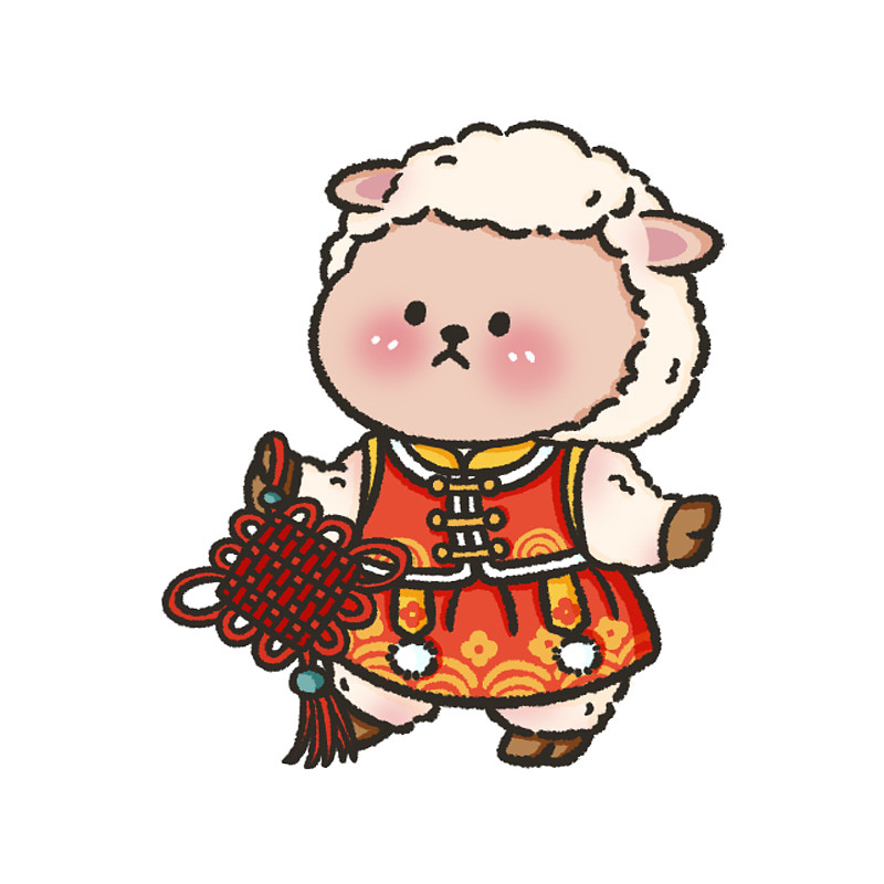 2027新年暴富小羊 | 可爱卡通简约手绘插画 @大猫JOJO（图ZNDA5OTEwMTQ4） - 商业插画 - 站酷设计师大猫JOJO原创素材 - 站酷ZCOOL
