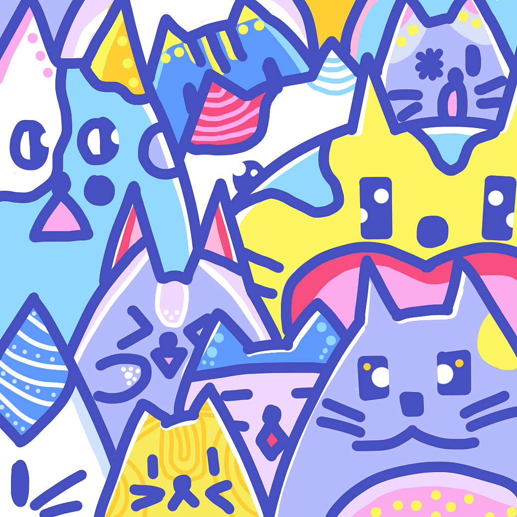 怪怪猫猫头（图ZNDA5OTEwOTQ0） - 艺术插画 - 站酷设计师迷璐的迷鹿原创素材 - 站酷ZCOOL