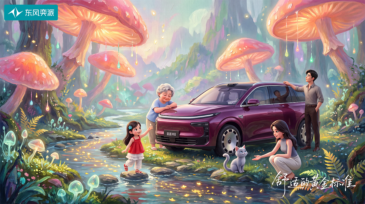 东风奕派M8《奕起出发，奔赴童话秘境》AIGC创意平面（图ZNDA5OTIwMjg4） - AI作品 - 站酷设计师夏羚雅原创素材 - 站酷ZCOOL